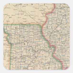 States of Illinois, Missouri, and Arkansas Square Sticker