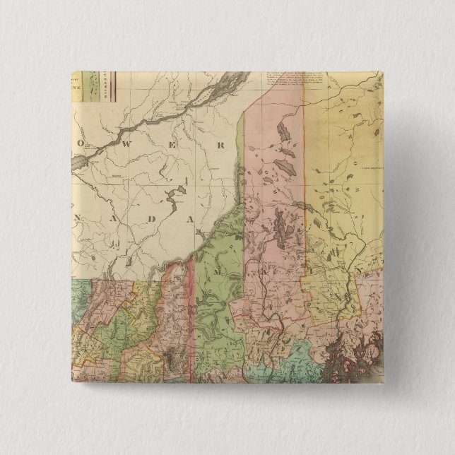 States of Maine, New Hampshire, Vermont 15 Cm Square Badge (Front)