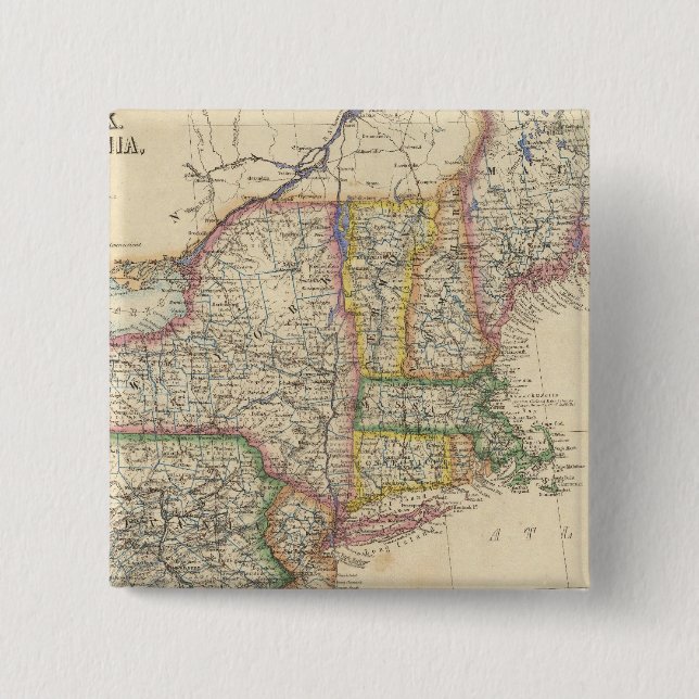 States of Maine, New Hampshire, Vermont 15 Cm Square Badge (Front)