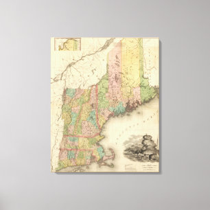 States of Maine, New Hampshire, Vermont Canvas Print