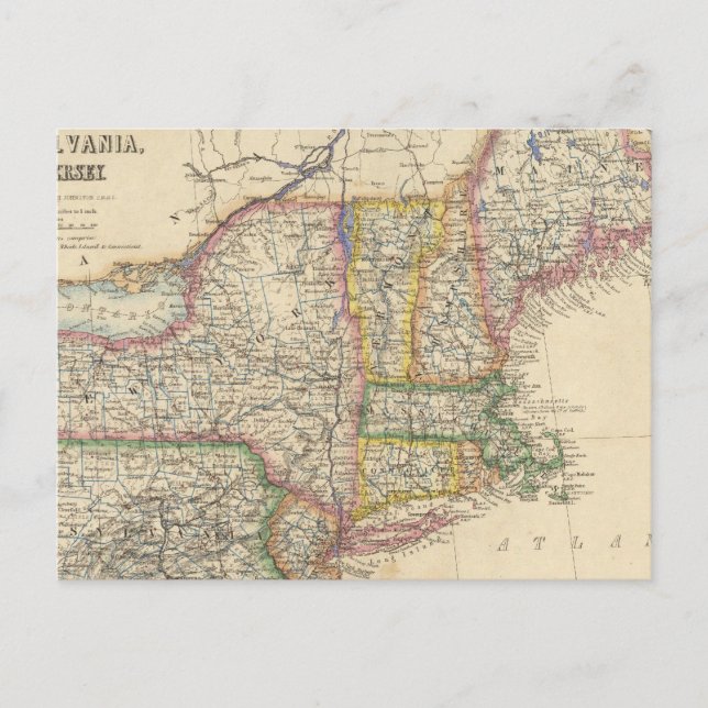 States of Maine, New Hampshire, Vermont Postcard (Front)