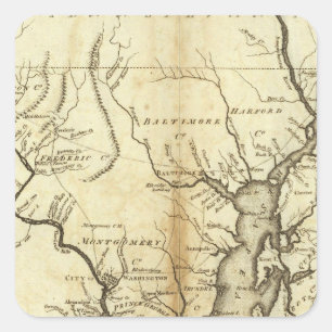 States of Maryland and Delaware Square Sticker