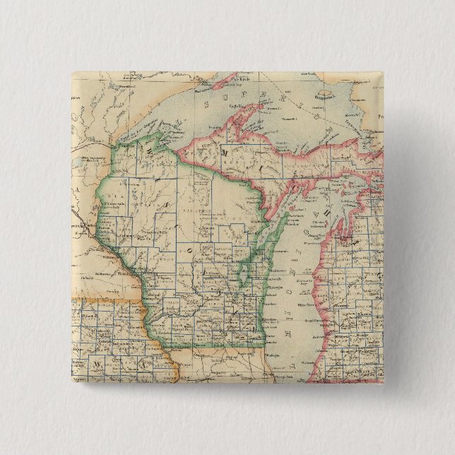 States of Michigan, Wisconsin and Iowa 15 Cm Square Badge (Front)