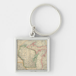 States of Michigan, Wisconsin and Iowa Key Ring