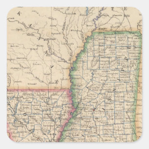 States of Mississippi and Louisiana Square Sticker