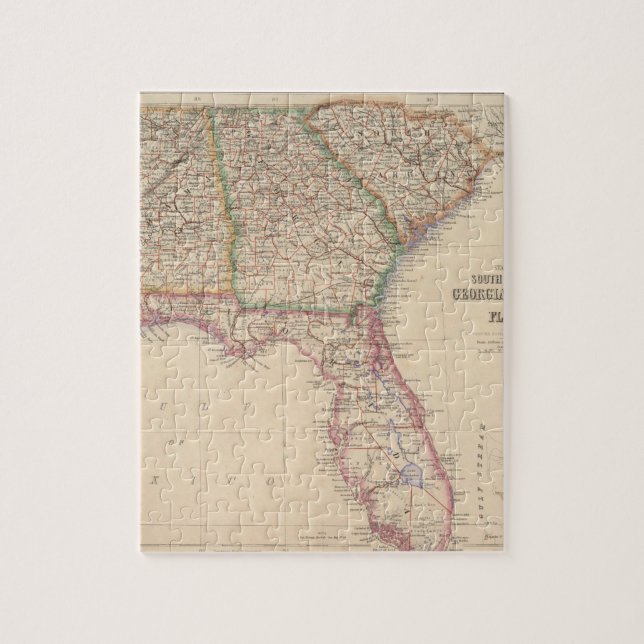 States of South Carolina, Georgia, and Alabama Jigsaw Puzzle (Vertical)