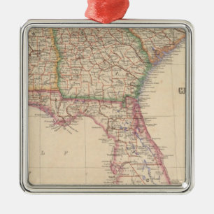 States of South Carolina, Georgia, and Alabama Metal Tree Decoration
