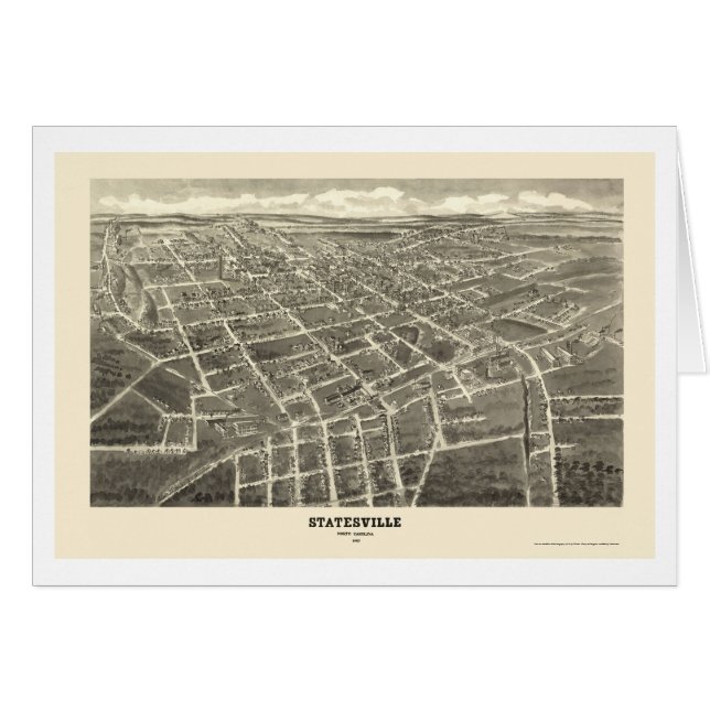 Statesville, NC Panoramic Map - 1907 (Front Horizontal)