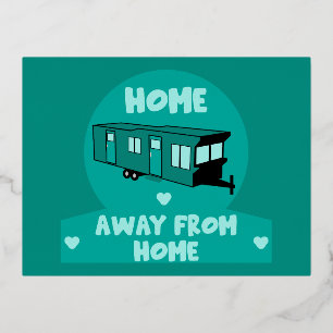 Static Caravan Home Gift Foil Holiday Postcard