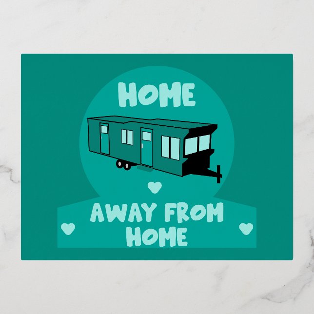 Static Caravan Home Gift Foil Holiday Postcard (Front)