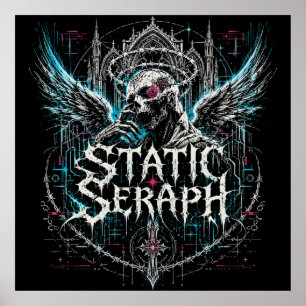 Static Seraph Gothic Cyberpunk Graphic Poster