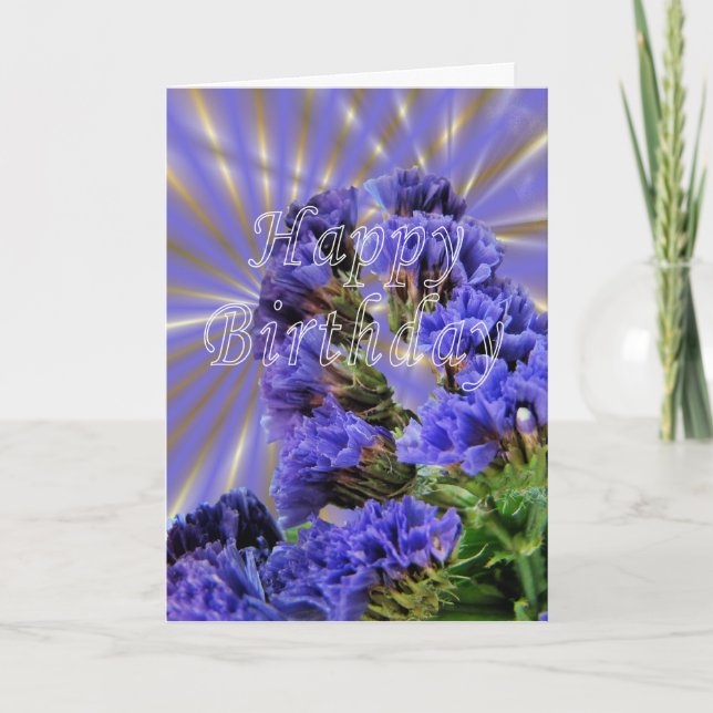 Statice Birthday-customize Card (Front)