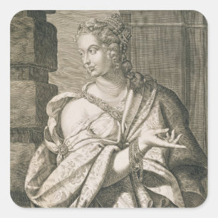 Statilia Messalina third wife of Nero (engraving) Square Sticker