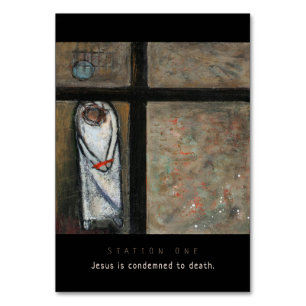Station One, Jesus Condemned Prayer Card