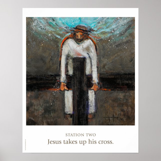 Station Two: Jesus takes up his cross. Poster (Front)