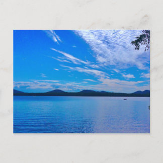 stationary, beautiful day on the lake postcard