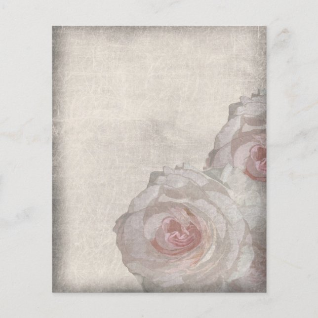 Stationary Rose Cream Pink Elegant Delicate Paper  (Front)
