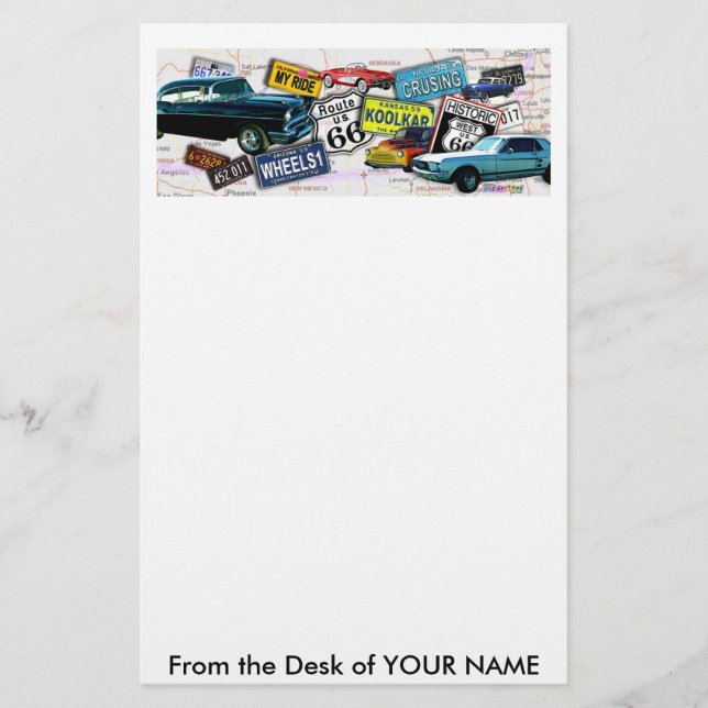 Stationary - Route 66_Classic Cars Stationery (Front)