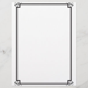 Stationary Simple black border Custom Letterhead