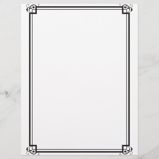 Stationary Simple black border Custom Letterhead (Front)