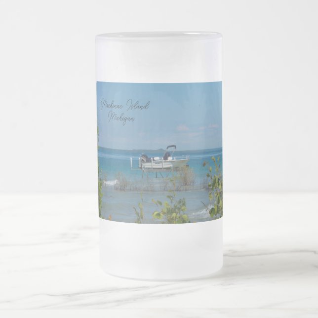 Stationed At Mackinac Frosted Mug (Center)