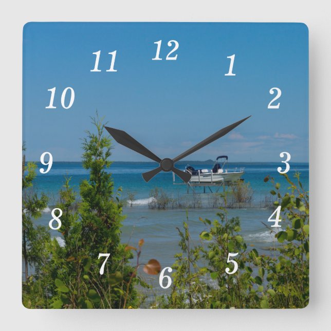 Stationed At Mackinac Wall Clock (Front)