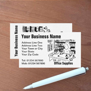 Stationers & Office Supplies Cartoon Business Card
