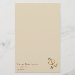 Stationery - 3D Brown Leaf with Name