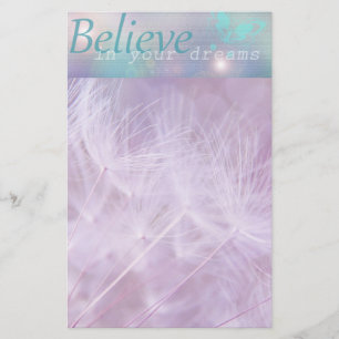 Stationery Believe In Your Dreams Purple Teal