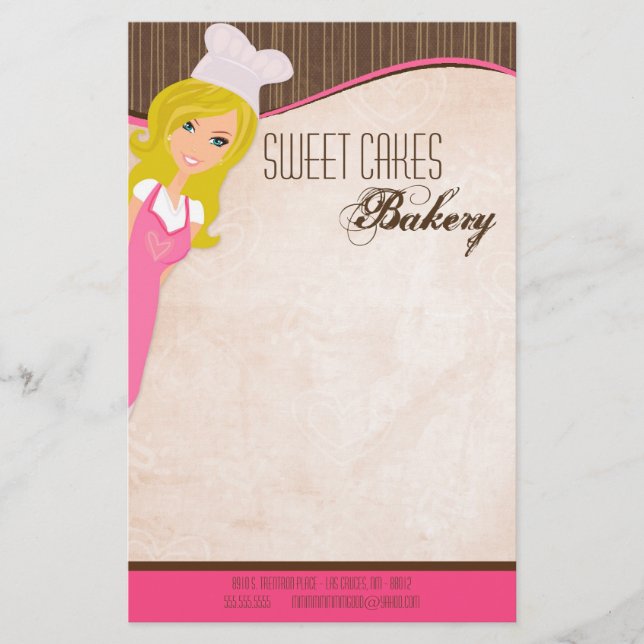 Stationery - Blonde Baker Pink Brow Cup Cakes Bake (Front)