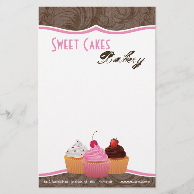 Stationery - Cup Cakes Bakery Sweet Treats (Front)