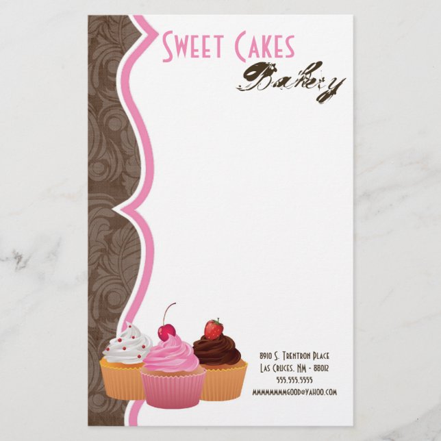 Stationery - Cup Cakes Bakery Sweet Treats (Front)