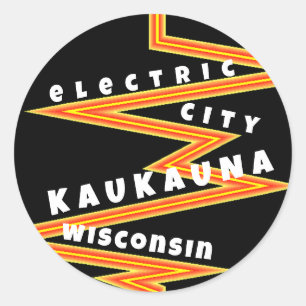 Stationery dots Kaukauna Wisconsin Electric City  Classic Round Sticker