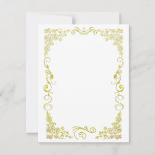 Stationery Floral Gold RSVP Card