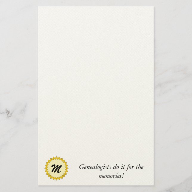 Stationery - Genealogists do it for the memories (Front)