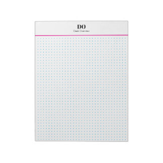 Stationery Monogram Initials Dot Grid Notepad