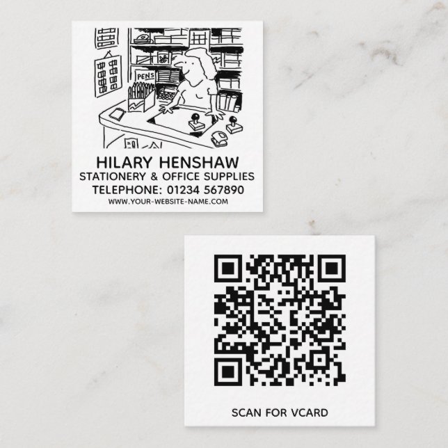 Stationery & Office Supplies Square Business Card (Front/Back)