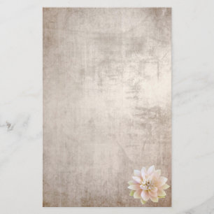 Stationery Old Paper Pink Lotus Flower