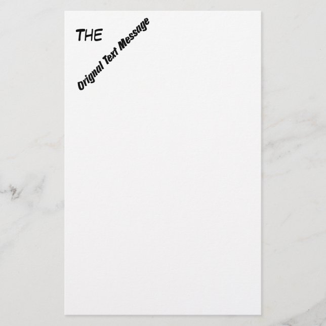 Stationery - Original Text Message (white) (Front)