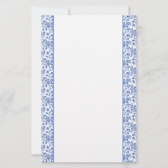 Stationery Paper-Blue Roses (Front)