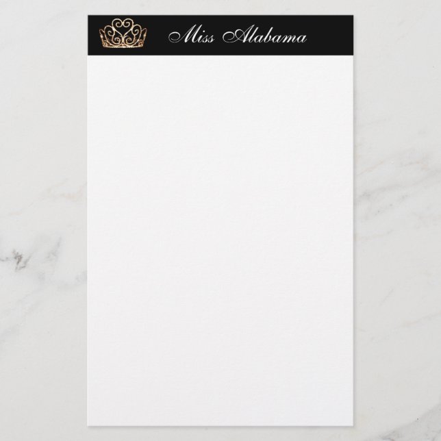 Stationery Paper-Pageant Crown & Title (Front)