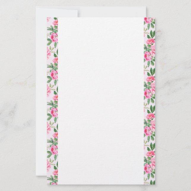 Stationery Paper-Pink Peonies (Front)