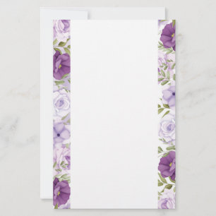 Stationery Paper-Purple Roses