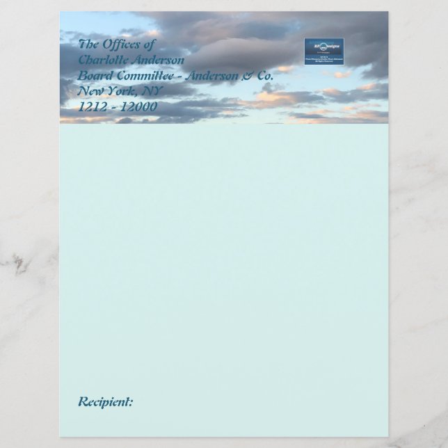 Stationery Paper (Sky Blue) RFPMDesigns ©️2024 (Front)