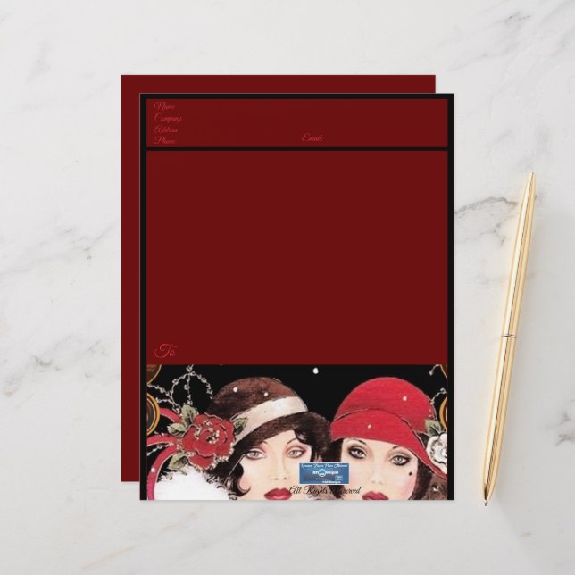 Stationery Paper (Winter Red B) RFPMDesigns ©️2024 (Front/Back In Situ)