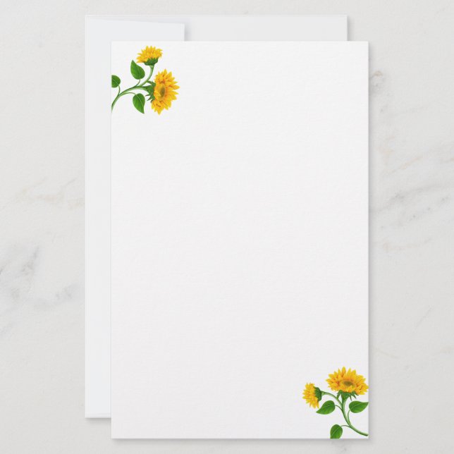 Stationery-Sunflowers Stationery (Front)
