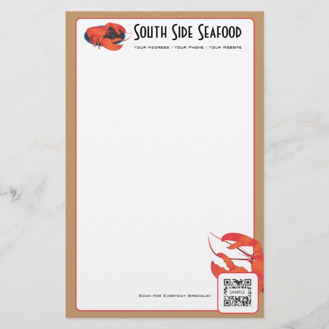 Stationery Template Seafood Restaurant (Front)