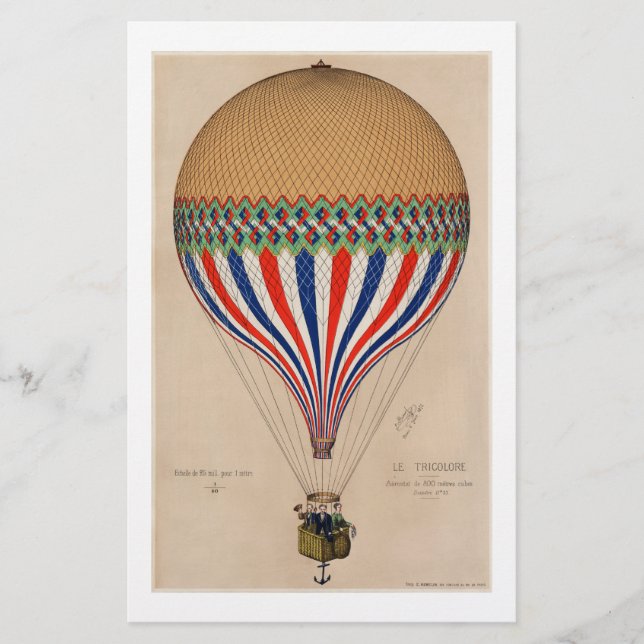 STATIONERY : VINTAGE FRENCH HOT AIR BALLOON (Front)