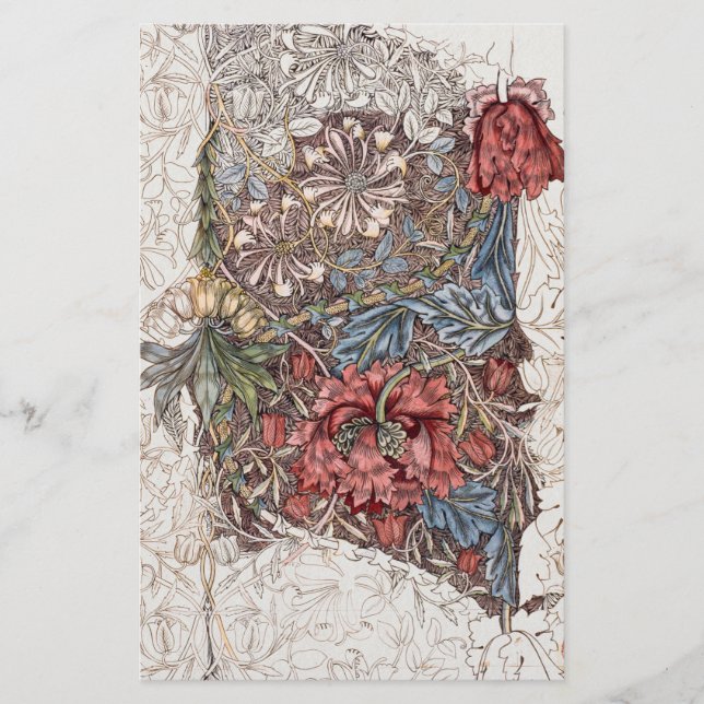 STATIONERY : WILLIAM MORRIS : HONEYSUCKLE +TULIP (Front)