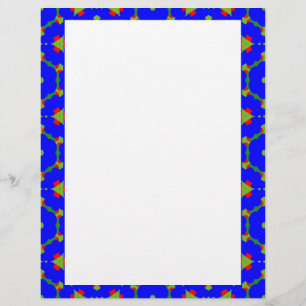 Stationery with Blue August Border